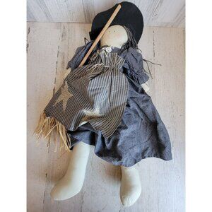 Halloween plush vintage witch hanging home decor broom star rustic‎